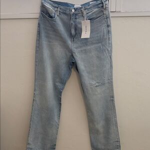 NWT Frame Le Jane, High Rise, Straight Fit Denim Light Blue Jeans